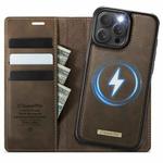 For iPhone 16 Pro Max CaseMe C49 MagSafe RFID Blocking Detachable Wallet Leather Phone Case(Coffee)