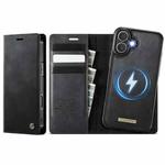 For iPhone 16 Plus CaseMe C49 MagSafe RFID Blocking Detachable Wallet Leather Phone Case(Black)