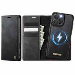 For iPhone 16 Pro CaseMe C49 MagSafe RFID Blocking Detachable Wallet Leather Phone Case(Black)