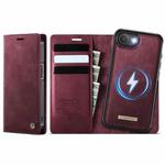 For iPhone 16e CaseMe C49 MagSafe RFID Blocking Detachable Wallet Leather Phone Case(Red)