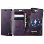 For iPhone 16e CaseMe C49 MagSafe RFID Blocking Detachable Wallet Leather Phone Case(Purple)