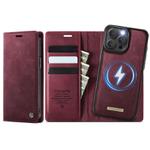 For iPhone 14 Pro CaseMe C49 MagSafe RFID Blocking Detachable Wallet Leather Phone Case(Red)