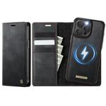 For iPhone 14 Pro CaseMe C49 MagSafe RFID Blocking Detachable Wallet Leather Phone Case(Black)