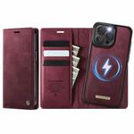 For iPhone 12 / 12 Pro CaseMe C49 MagSafe RFID Blocking Detachable Wallet Leather Phone Case(Red)