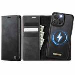 For iPhone 12 / 12 Pro CaseMe C49 MagSafe RFID Blocking Detachable Wallet Leather Phone Case(Black)