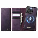 For iPhone 12 / 12 Pro CaseMe C49 MagSafe RFID Blocking Detachable Wallet Leather Phone Case(Purple)