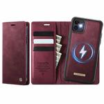 For iPhone 11 CaseMe C49 MagSafe RFID Blocking Detachable Wallet Leather Phone Case(Red)