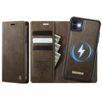For iPhone 11 CaseMe C49 MagSafe RFID Blocking Detachable Wallet Leather Phone Case(Coffee)