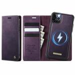 For iPhone 11 Pro Max CaseMe C49 MagSafe RFID Blocking Detachable Wallet Leather Phone Case(Purple)
