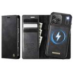 For iPhone 17 Pro Max CaseMe C49 MagSafe RFID Blocking Detachable Wallet Leather Phone Case(Black)