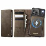 For iPhone 17 Pro Max CaseMe C49 MagSafe RFID Blocking Detachable Wallet Leather Phone Case(Coffee)