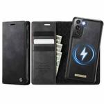 For Samsung Galaxy S21 FE 5G CaseMe C49 Magnetic RFID Blocking Detachable Wallet Leather Phone Case(Black)