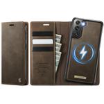 For Samsung Galaxy S21+ 5G CaseMe C49 Magnetic RFID Blocking Detachable Wallet Leather Phone Case(Coffee)