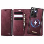 For Samsung Galaxy S21 Ultra 5G CaseMe C49 Magnetic RFID Blocking Detachable Wallet Leather Phone Case(Red)