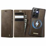 For Samsung Galaxy S21 Ultra 5G CaseMe C49 Magnetic RFID Blocking Detachable Wallet Leather Phone Case(Coffee)