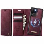For Samsung Galaxy S20 Ultra CaseMe C49 Magnetic RFID Blocking Detachable Wallet Leather Phone Case(Red)