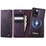For Samsung Galaxy S20 Ultra CaseMe C49 Magnetic RFID Blocking Detachable Wallet Leather Phone Case(Purple)