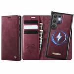 For Samsung Galaxy S22 Ultra 5G CaseMe C49 Magnetic RFID Blocking Detachable Wallet Leather Phone Case(Red)