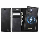 For Samsung Galaxy S22 Ultra 5G CaseMe C49 Magnetic RFID Blocking Detachable Wallet Leather Phone Case(Black)