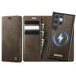 For Samsung Galaxy S22 Ultra 5G CaseMe C49 Magnetic RFID Blocking Detachable Wallet Leather Phone Case(Coffee)