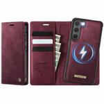 For Samsung Galaxy S23 5G CaseMe C49 Magnetic RFID Blocking Detachable Wallet Leather Phone Case(Red)