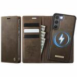 For Samsung Galaxy S23 5G CaseMe C49 Magnetic RFID Blocking Detachable Wallet Leather Phone Case(Coffee)