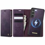 For Samsung Galaxy S23 5G CaseMe C49 Magnetic RFID Blocking Detachable Wallet Leather Phone Case(Purple)