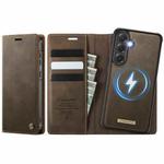 For Samsung Galaxy S23 FE 5G CaseMe C49 Magnetic RFID Blocking Detachable Wallet Leather Phone Case(Coffee)