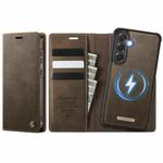 For Samsung Galaxy S24 FE 5G CaseMe C49 Magnetic RFID Blocking Detachable Wallet Leather Phone Case(Coffee)