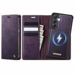 For Samsung Galaxy S24 FE 5G CaseMe C49 Magnetic RFID Blocking Detachable Wallet Leather Phone Case(Purple)
