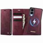 For Samsung Galaxy S25 Edge 5G CaseMe C49 Magnetic RFID Blocking Detachable Wallet Leather Phone Case(Red)