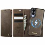 For Samsung Galaxy S25 Edge 5G CaseMe C49 Magnetic RFID Blocking Detachable Wallet Leather Phone Case(Coffee)