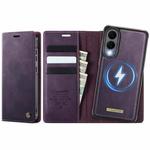 For Samsung Galaxy S25 Edge 5G CaseMe C49 Magnetic RFID Blocking Detachable Wallet Leather Phone Case(Purple)
