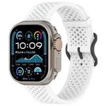 For Apple Watch 46mm / 49mm / 45mm / 44mm Breathable Holes Silicone Watch Band(White)