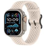 For Apple Watch 46mm / 49mm / 45mm / 44mm Breathable Holes Silicone Watch Band(Starlight)