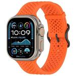 For Apple Watch 46mm / 49mm / 45mm / 44mm Breathable Holes Silicone Watch Band(Orange)