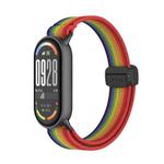 For Xiaomi Smart Band 10 / 9 / 8 Metal Head Magnetic Plastic Buckle Elastic Nylon Watch Band(Rainbow)
