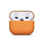For AirPods Pro 2 Full-grain Genuine Leather Earbuds Protective Case(Flower Ginger Grass)