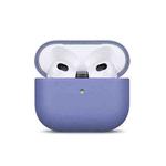 For AirPods 3 Full-grain Genuine Leather Earbuds Protective Case(Wisteria)