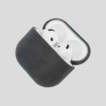 For AirPods Pro 2 Nubuck Genuine Leather Earbuds Protective Case(Dark Gray)