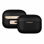 For  Sony LinkBuds S Grained Genuine Leather Bluetooth Headset Protective Case(Black)