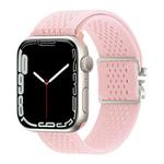 For Apple Watch 42mm / 41mm / 40mm / 38mm Parachute Buckle Knitted Nylon Watch Band(Pink)