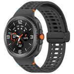 For Samsung Galaxy Watch8 40 / 44mm Magnetic Black Buckle Breathable Stitched Silicone Watch Band(Gray)