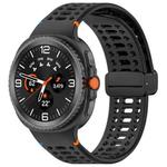 For Samsung Galaxy Watch8 40 / 44mm Magnetic Black Buckle Breathable Stitched Silicone Watch Band(Black)