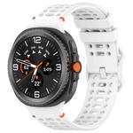 For Samsung Galaxy Watch8 40 / 44mm Eight-shaped Buckle Breathable Stitched Silicone Watch Band(White)