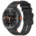 For Samsung Galaxy Watch8 40 / 44mm Eight-shaped Buckle Breathable Stitched Silicone Watch Band(Black)
