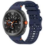 For Samsung Galaxy Watch8 40 / 44mm Eight-shaped Buckle Breathable Stitched Silicone Watch Band(Dark Blue)