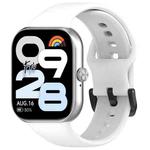For Redmi Watch Move Black Steel Buckle Solid Color Soft Silicone Watch Band(White)