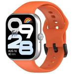 For Redmi Watch Move Black Steel Buckle Solid Color Soft Silicone Watch Band(Orange)