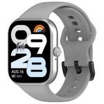 For Redmi Watch Move Black Steel Buckle Solid Color Soft Silicone Watch Band(Gray)